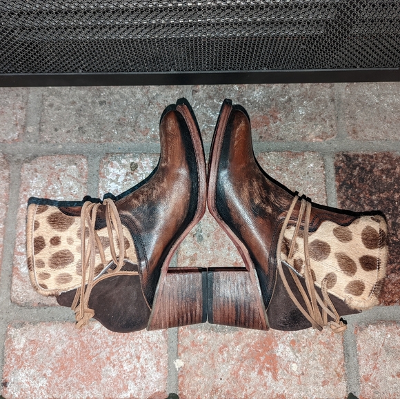 FreeBird CASEY Leopard Ankle Boots size 11 - Picture 7 of 14